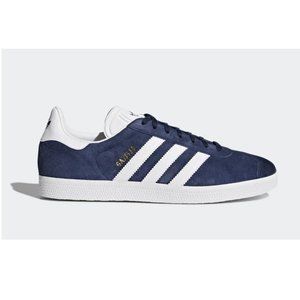 Adidas Originals Men's Gazelle Lace-up Sneaker,Collegiate Navy/White/Gold Met